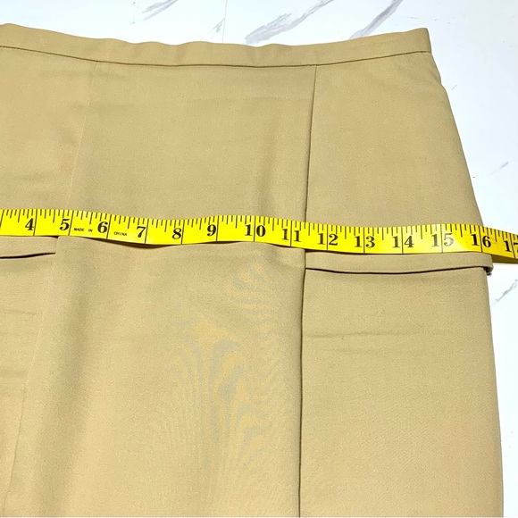 Zara Khaki High Waisted Stretchy Pencil Cut Skirt With Details On Hips Small - Picture 10 of 10